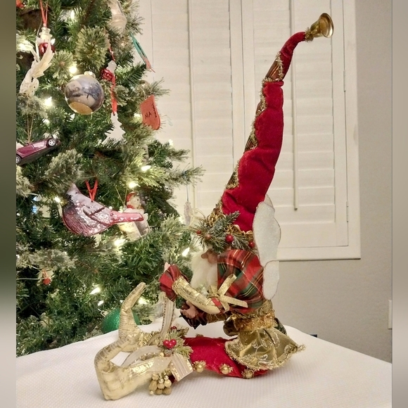 Mark Roberts Christmas Fairy Elf Blue Twinkling Eyes with Bells on - Picture 10 of 13